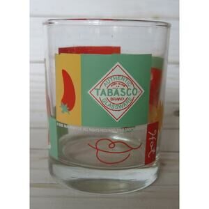 Vintage AUTHENTIC TABASCO BRAND Glassware Rocks Glass Hot Sauce Peppers 2000